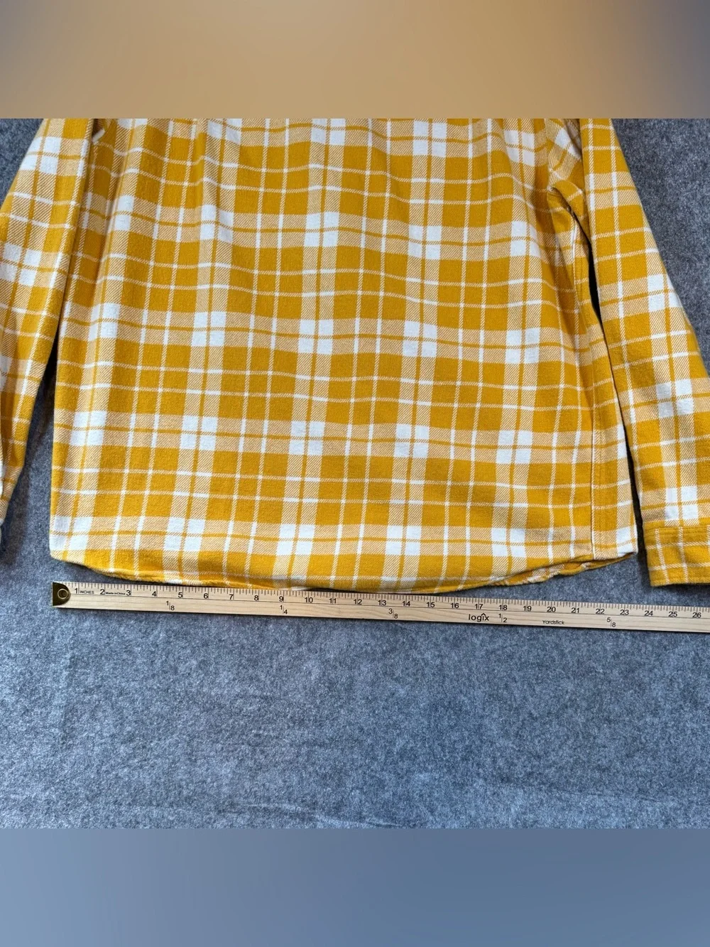 True Religion Yellow White Plaid Flannel Shirt Men’s XL Long Sleeve Button Up